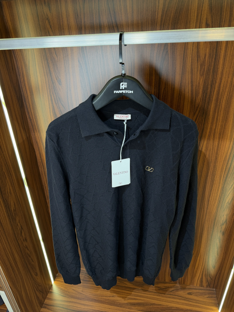 Valentino Polo Yaka Premium Pamuk Sweatshirt T-1