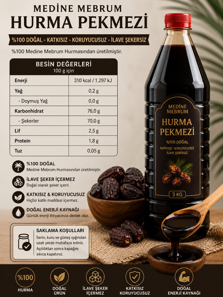MEDİNE HURMASI PEKMEZİ 3 KG