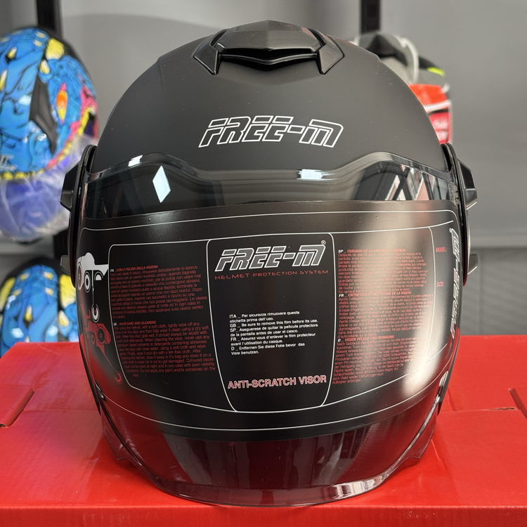 Free-m FE-665 Yarım Kask MAT BLACK
