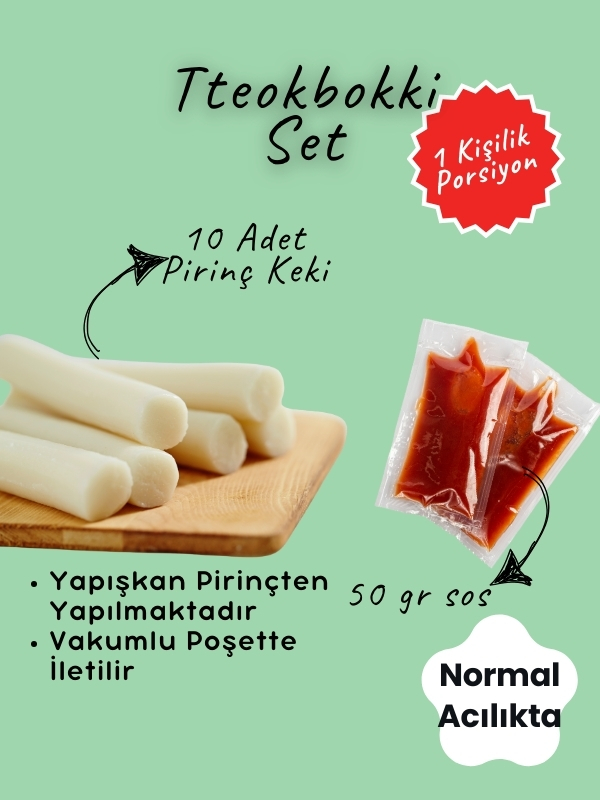 Tteokbokki Seti - Pirinç Keki ve Sos