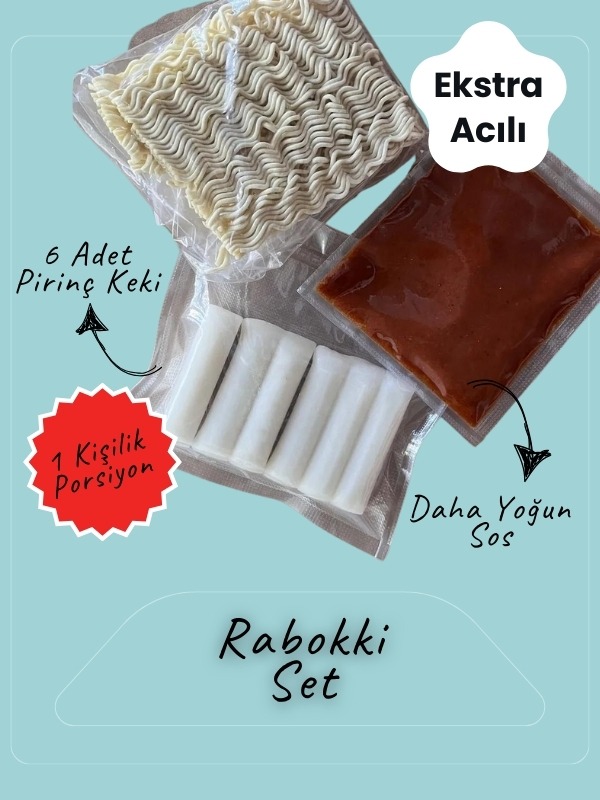 Ekstra Acı Rabokki Seti - Pirinç Keki ve Ekstra Acı Sos + Noddle