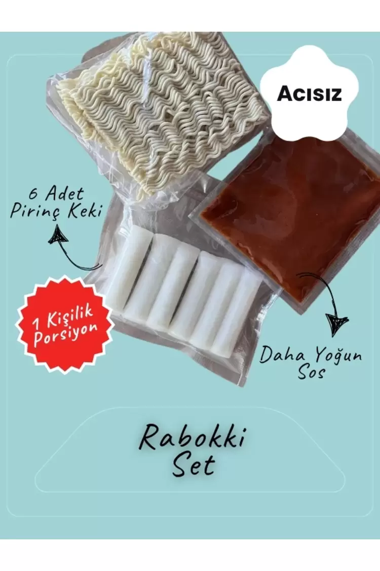 Acısız Rabokki Seti - Pirinç Keki ve Ekstra Acı Sos + Noddle