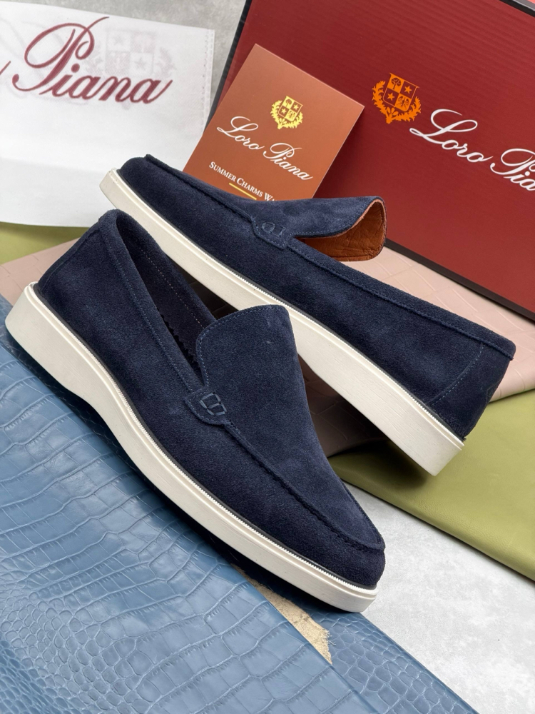Loro Piana Summer Walk Suede Loafers