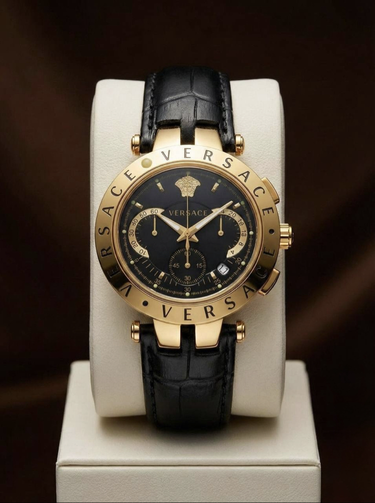Versace V-Race Chronograph Deri Kordon Erkek Kol Saati