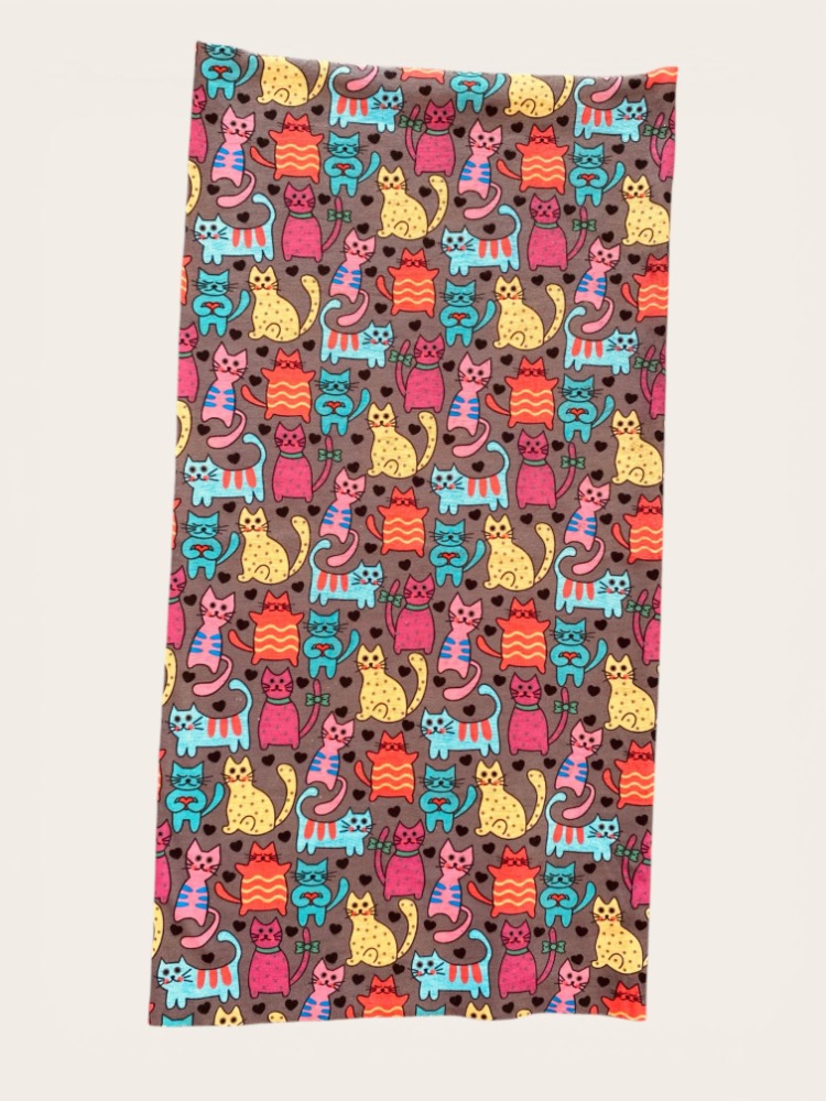 Renkli Kedi Desenli Çok Amaçlı Bandana Buff Boyunluk