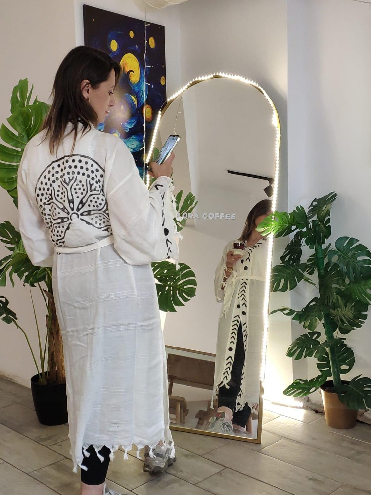 Premium El Yapımı Peştamal Kimono | Doğal Kök Boyalı - Plaj & SPA Kullanımına Uygun