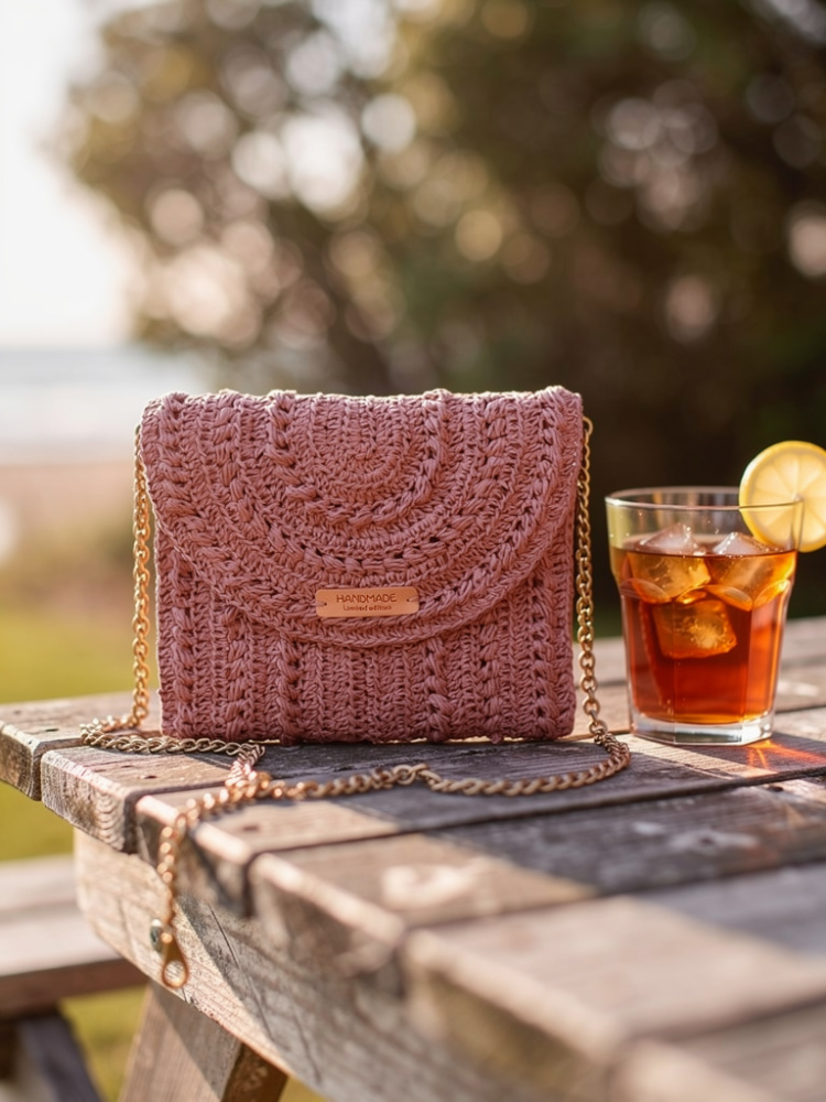Handmade Crochet Clutch & Omuz Çantası Zincir Askılı