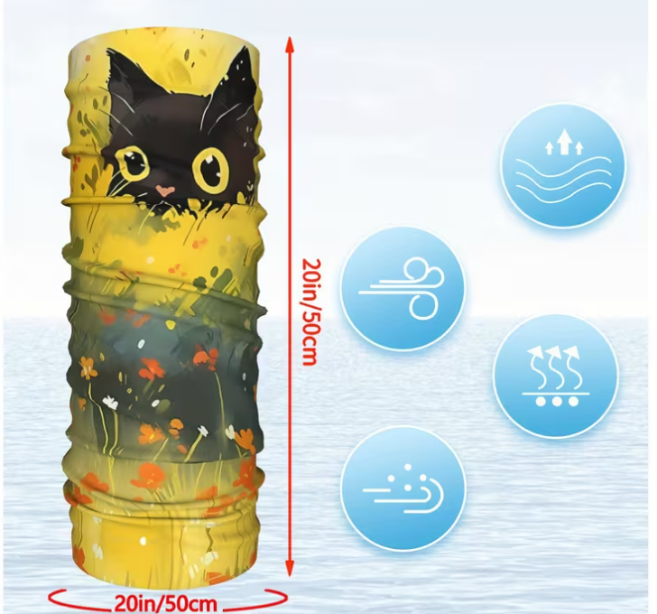 Kedi Desenli Buff / Boyunluk
