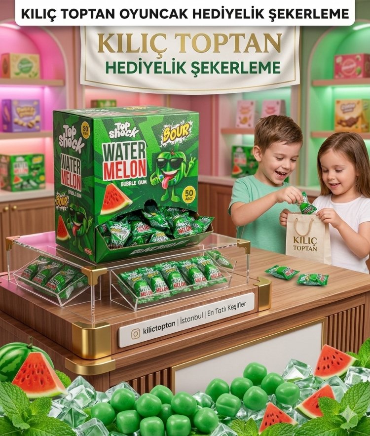 Karpuz Aromalı Ekşili Sakız 50 Adet