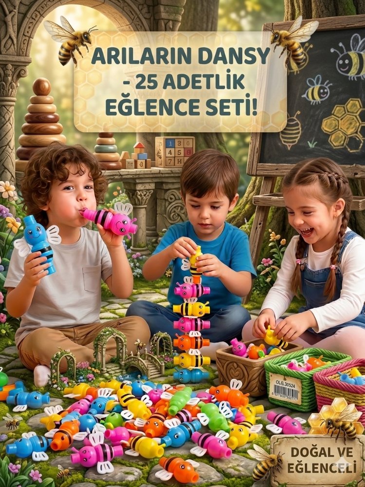 Arı Figürlü Düdük 25 Adet