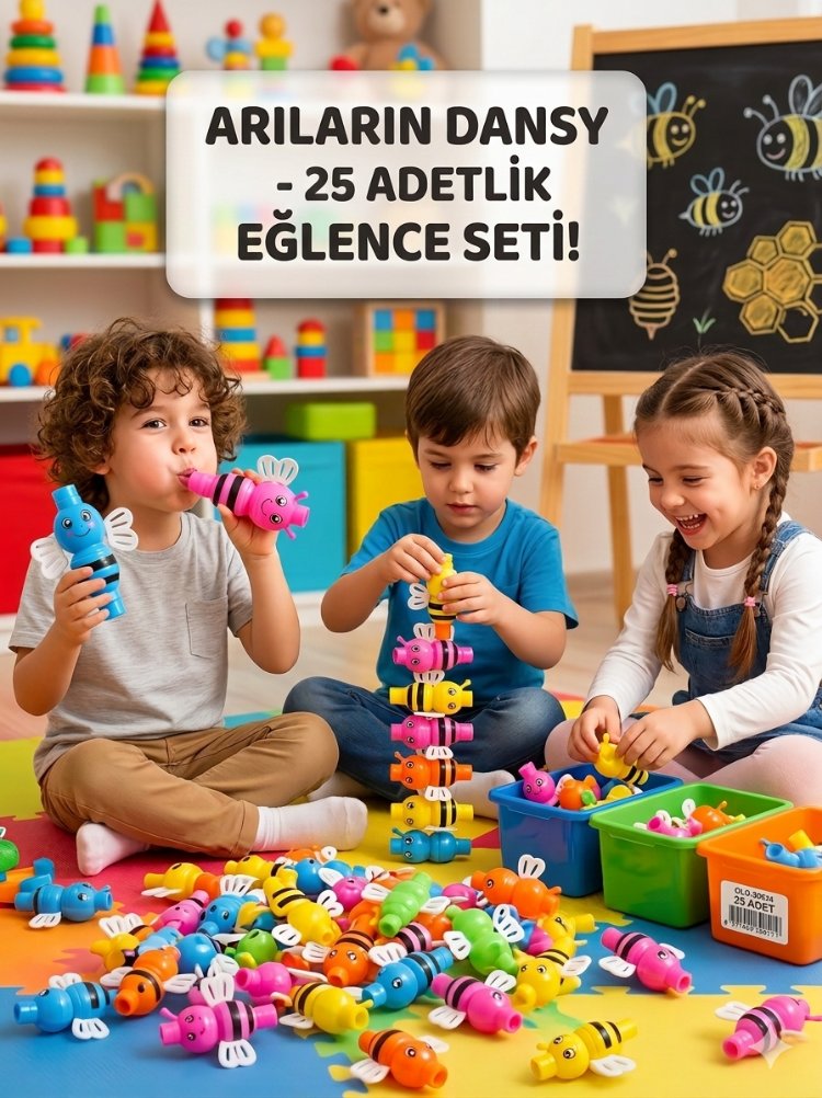Arı Figürlü Düdük 25 Adet
