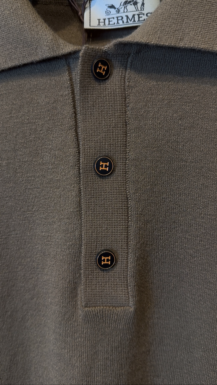 Hermes Özel Kumaş Polo Yaka Taba Tshirt V152
