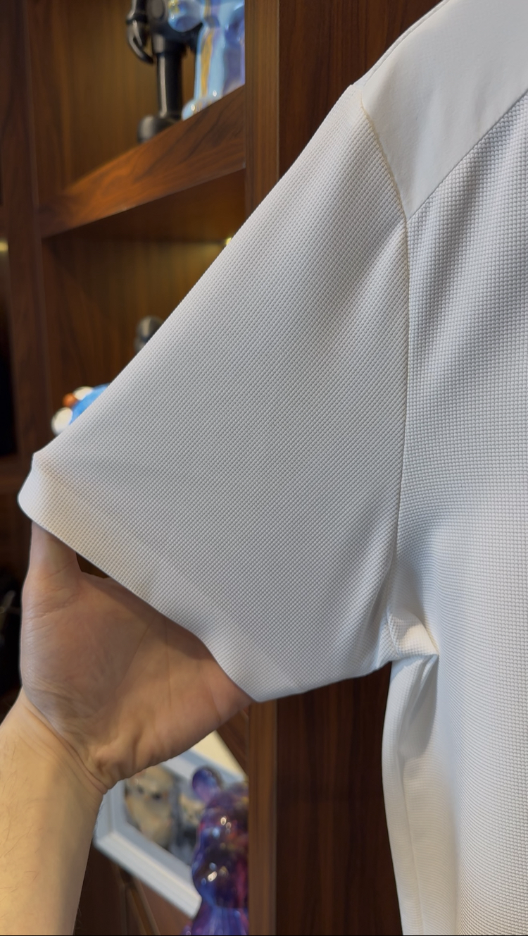 Loro Piana Özel Kumaş Polo Yaka Beyaz Tshirt