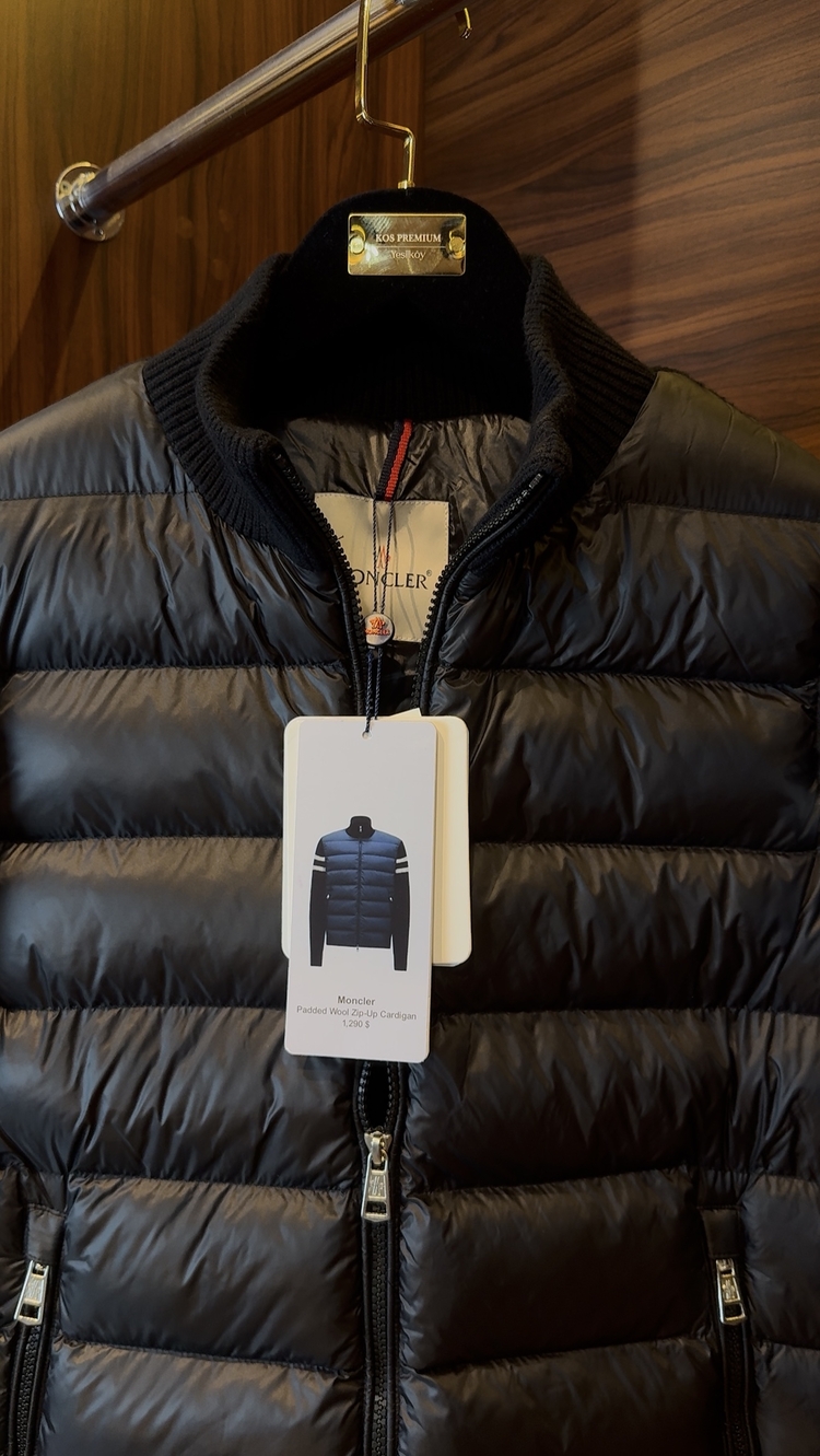 Moncler Kaz Tüyü Çelik Örme Ceket Siyah