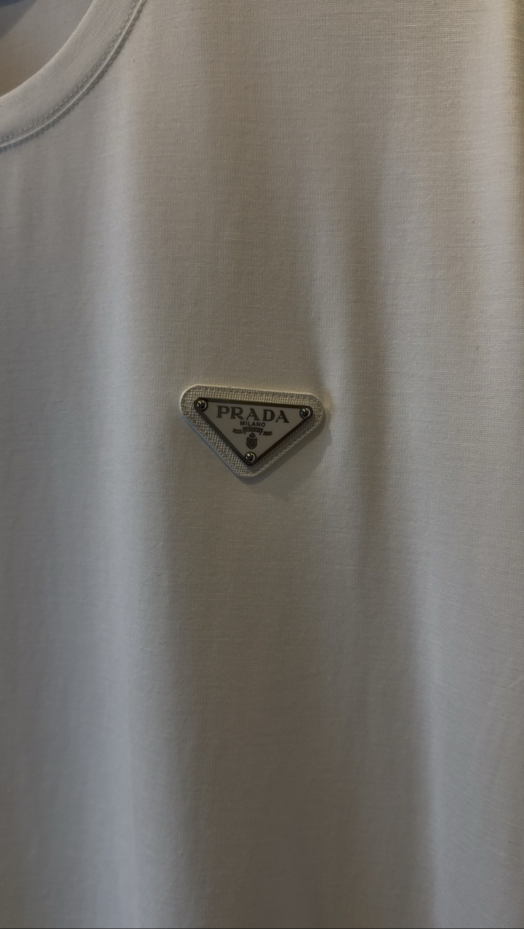 Prada Özel Kumaş Beyaz Tshirt