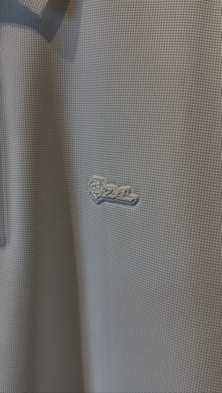 Loro Piana Özel Kumaş Polo Yaka Beyaz Tshirt