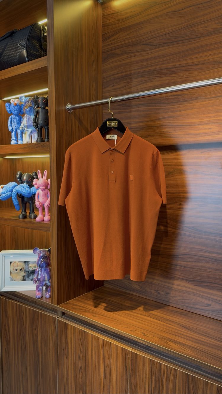 Hermes Özel Kumaş Polo Yaka Kremit Tshirt