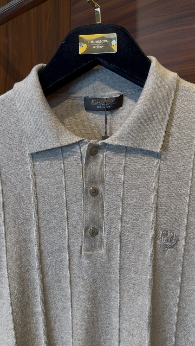 Loro Piana Özel Kumaş Polo Yaka Triko Tshirt