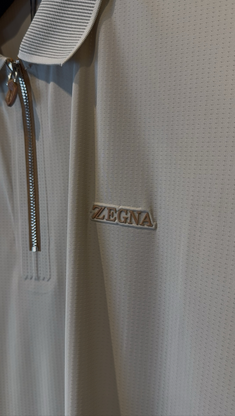 Zegna Özel Kumaş Polo Yaka Açık Bej Tshirt 8008