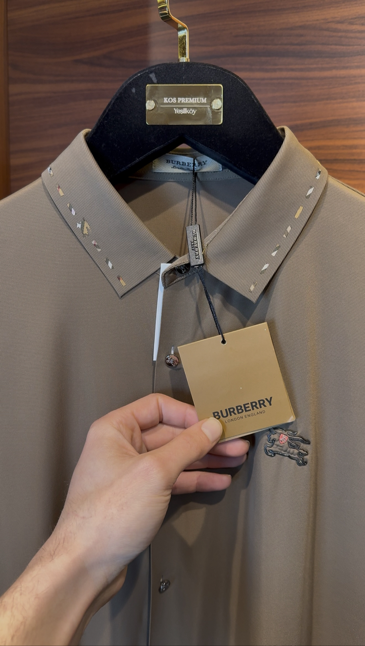 Burberry Özel Kumaş Kahve Gömlek
