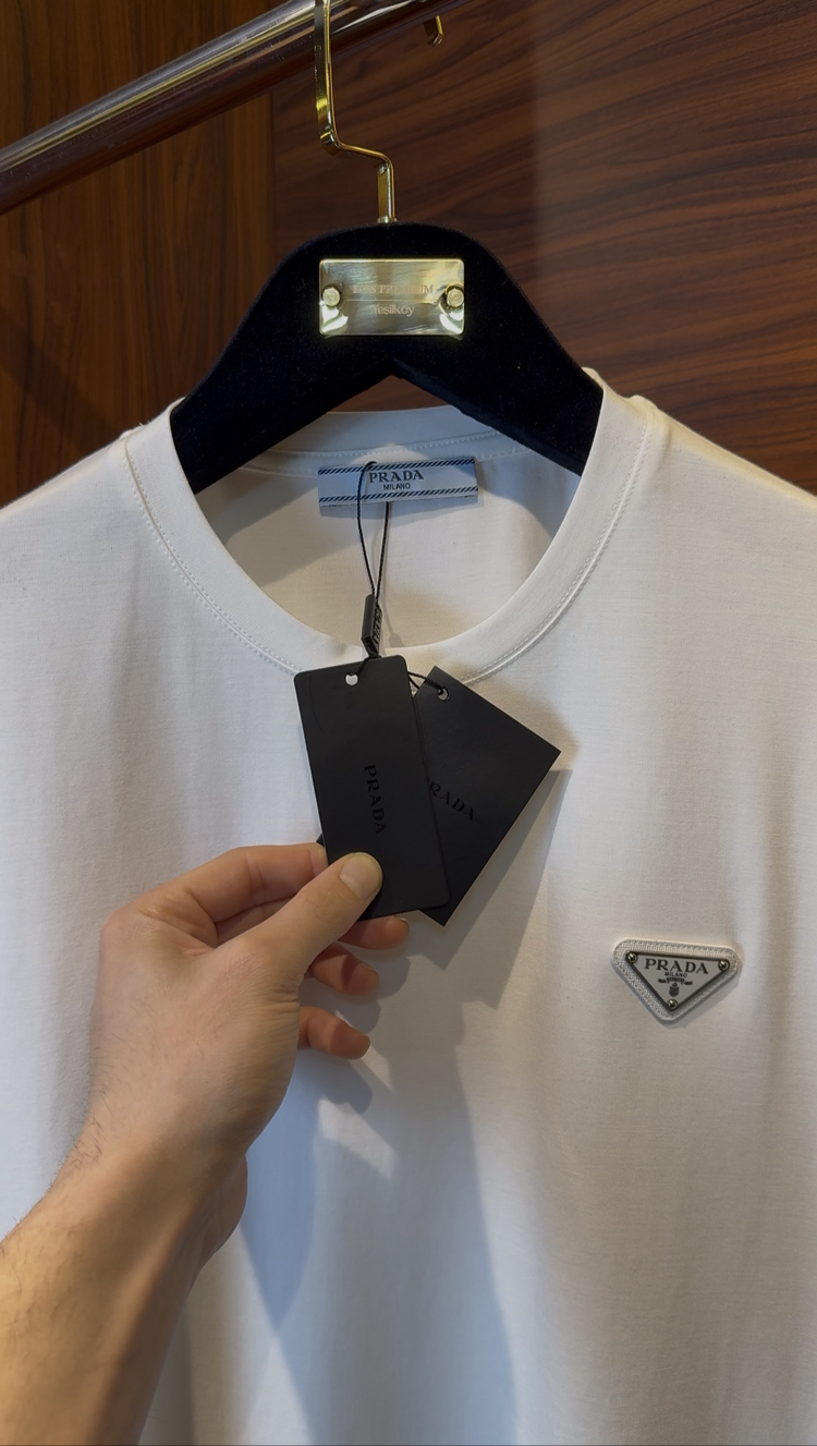 Prada Özel Kumaş Beyaz Tshirt