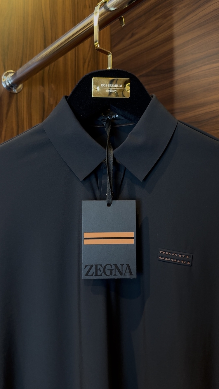 Zegna Polo Yaka Özel Kumaş Tshirt