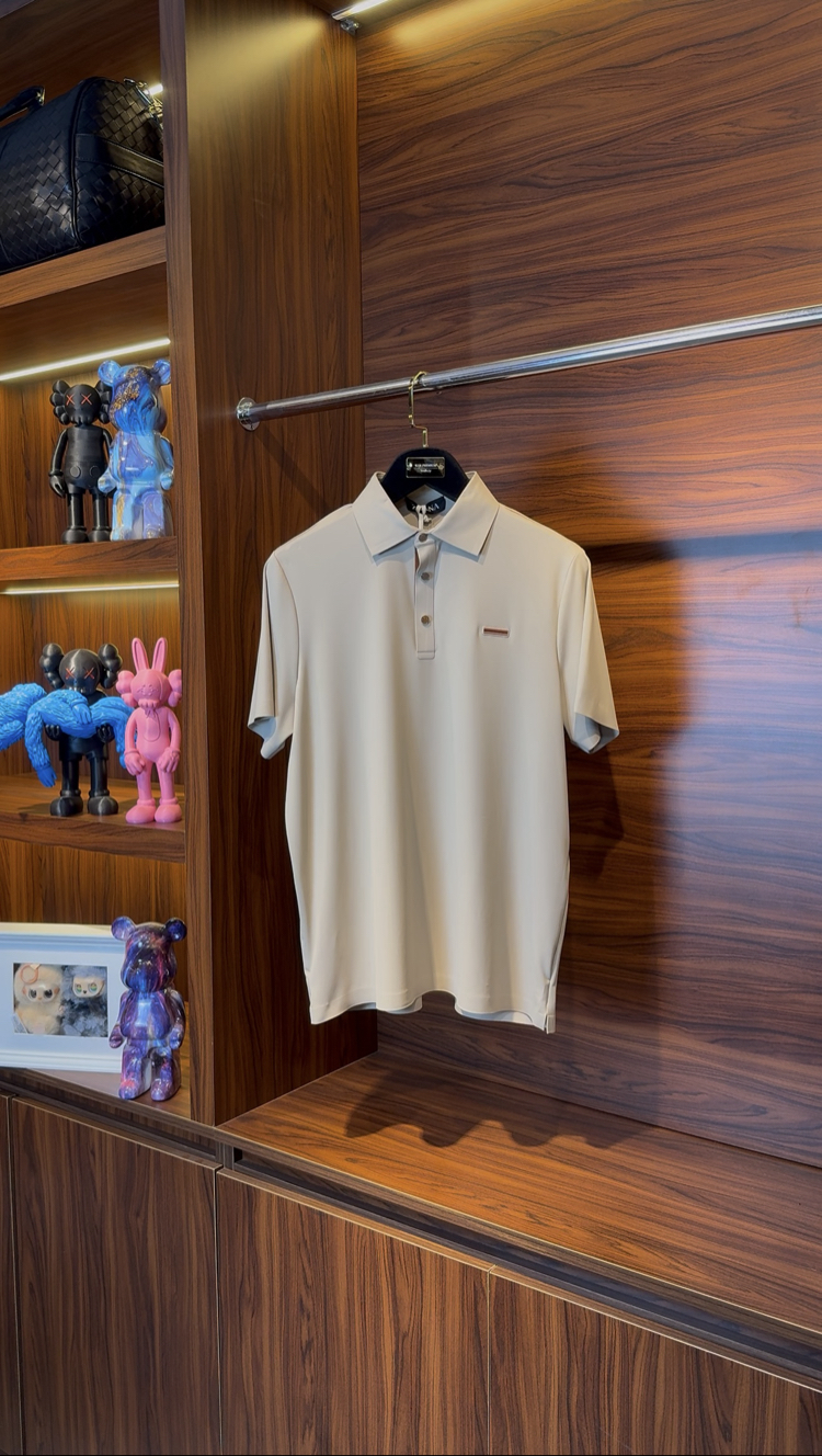 Zegna Özel Kumaş Polo Yaka Vizon Tshirt