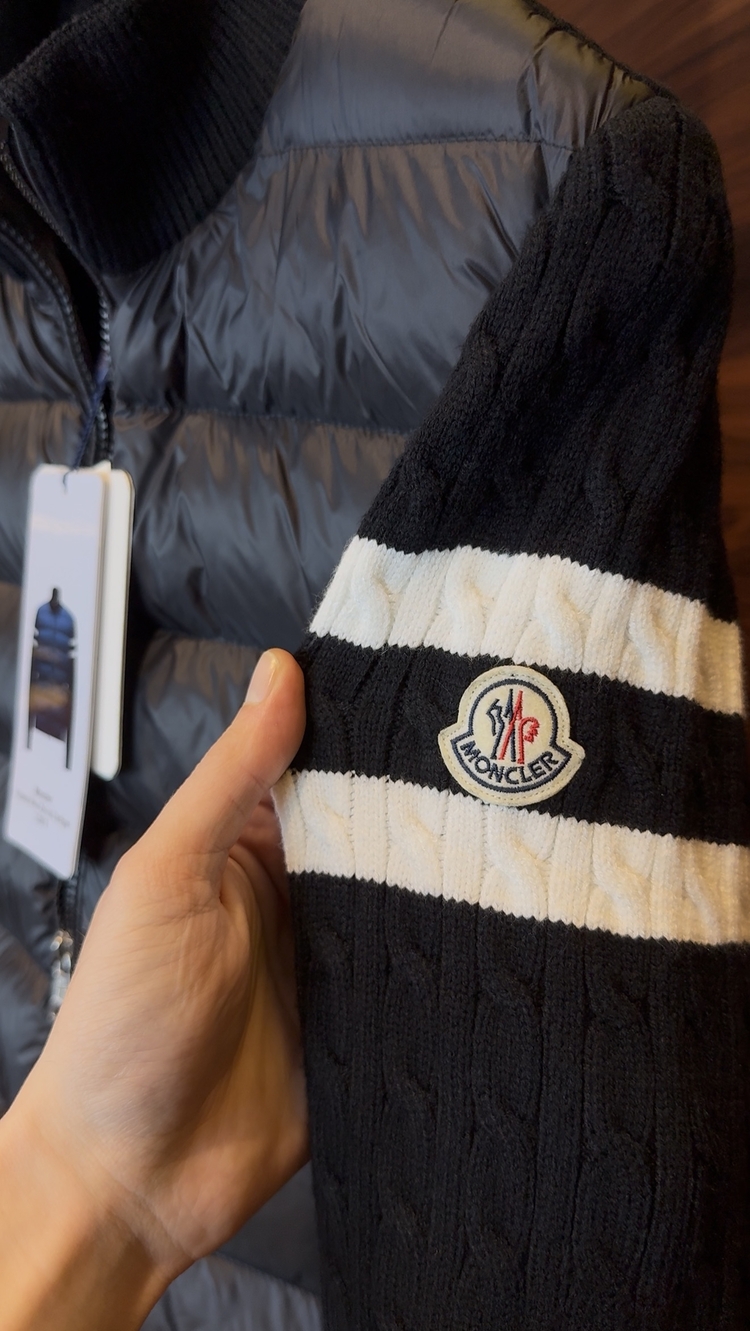 Moncler Kaz Tüyü Çelik Örme Ceket Siyah
