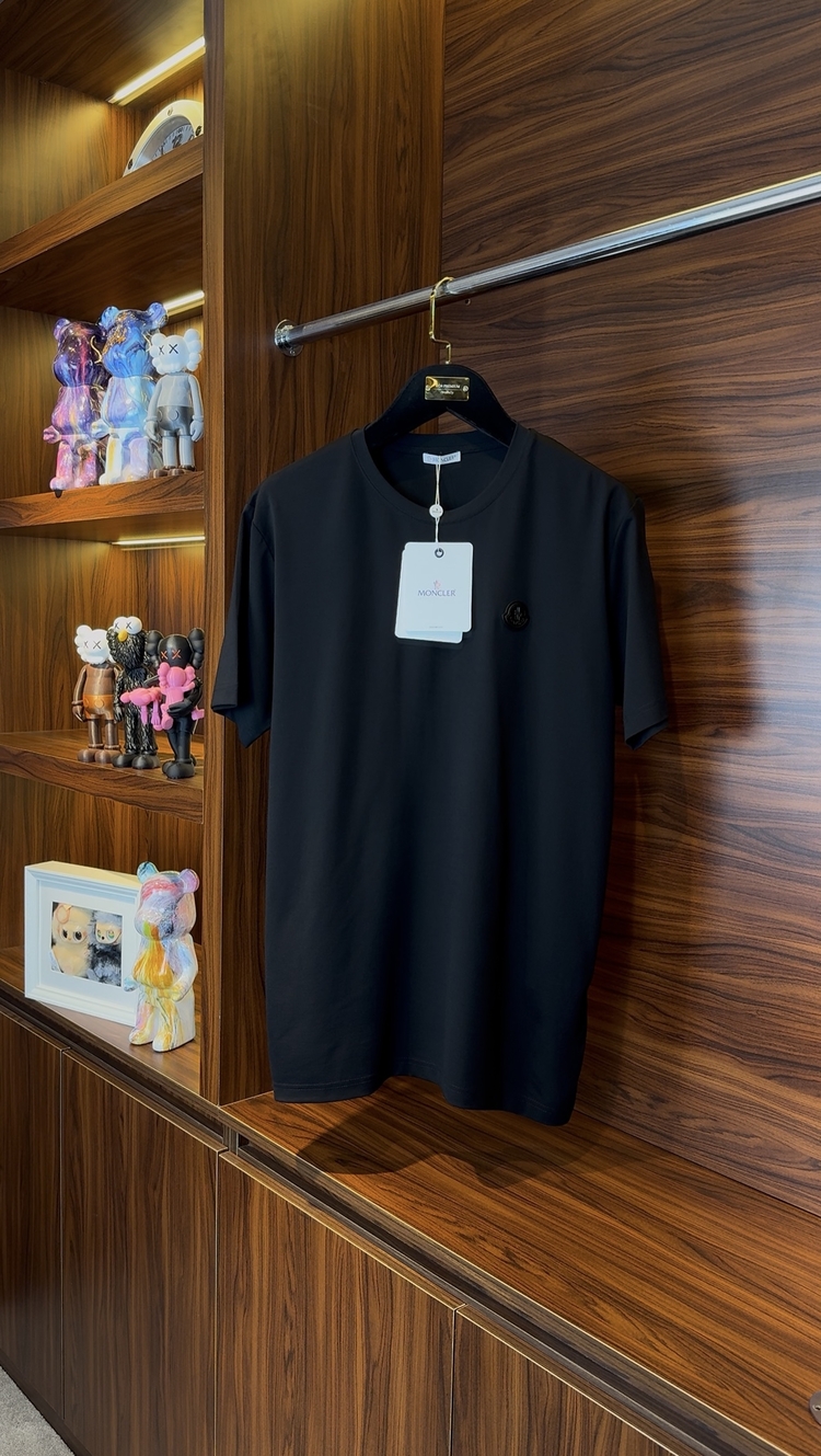 Moncler Özel Kumaş Siyah Tshirt