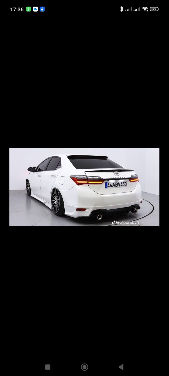 Corolla 2013 2018 Body Kit 3 lü Set Kar Beyaz