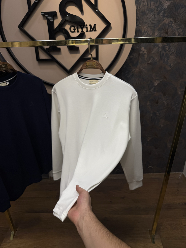 PREMIUM GANT KIRIŞMAZ KUMAŞ SWEAT(BEYAZ)