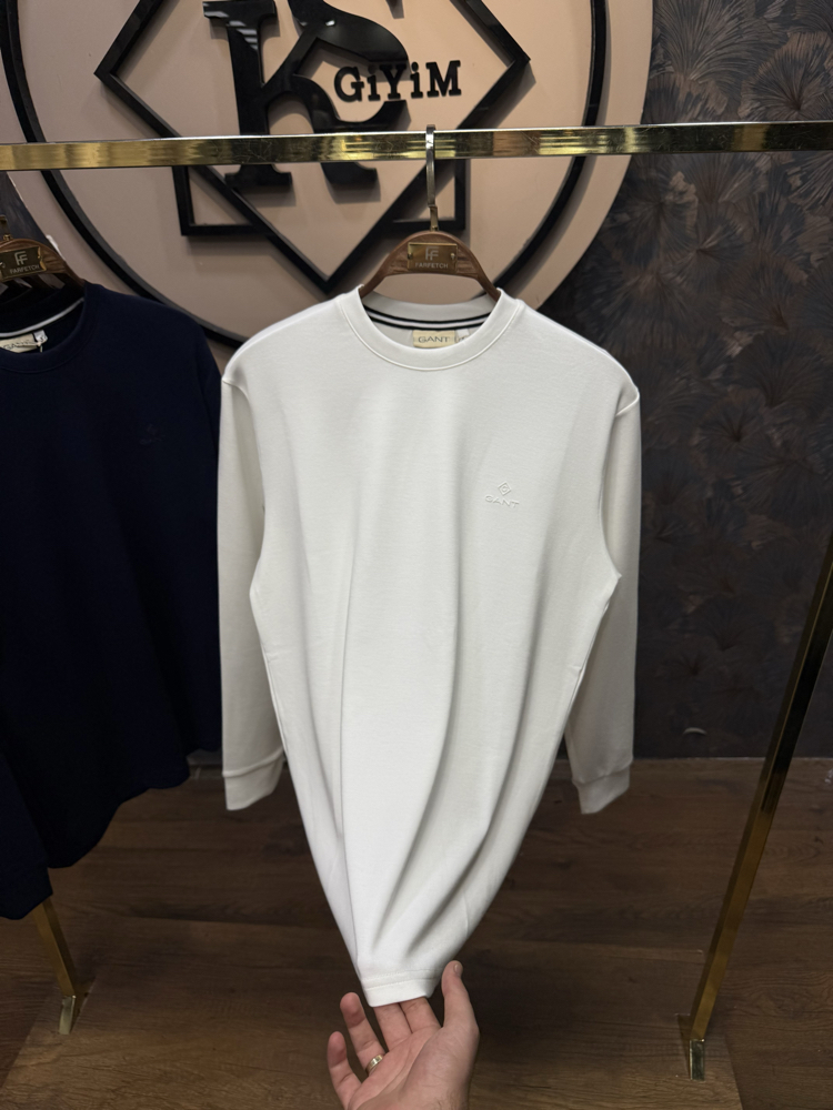 PREMIUM GANT KIRIŞMAZ KUMAŞ SWEAT(BEYAZ)