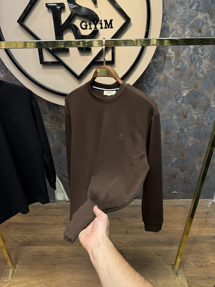 PREMIUM GANT KIRIŞMAZ KUMAŞ SWEAT(KAHVE)