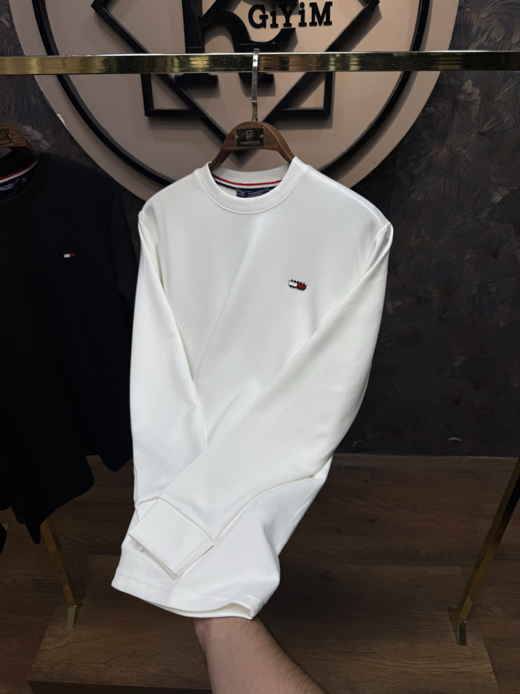 PREMIUM TOMMY KIRIŞMAZ KUMAŞ SWEAT(BEYAZ)