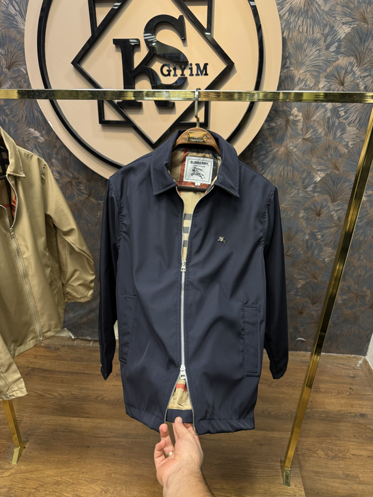 PREMIUM BURBERRY ASTAR DETAYLI MEVSİMLİK MONT(LACİVERT)