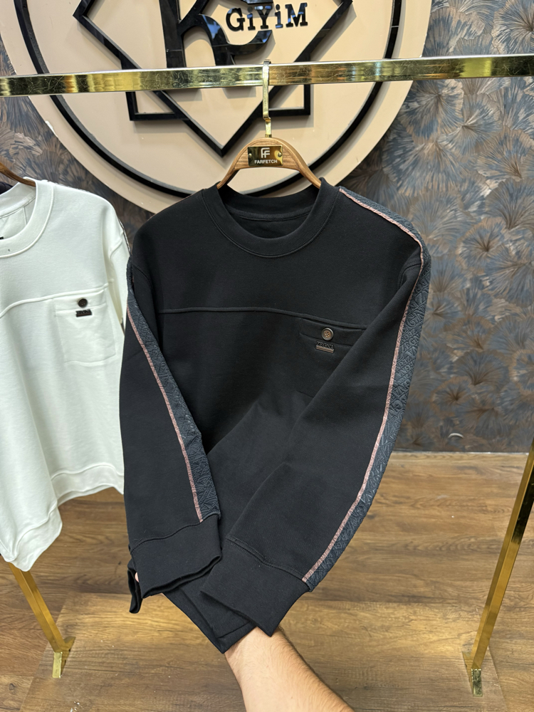 PREMIUM ZEGNA OMUZ DETAYLI SWEAT(SİYAH)