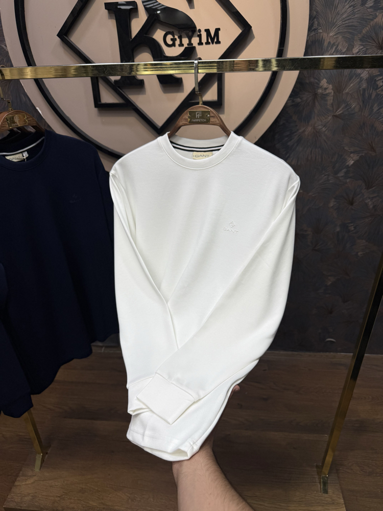 PREMIUM GANT KIRIŞMAZ KUMAŞ SWEAT(BEYAZ)