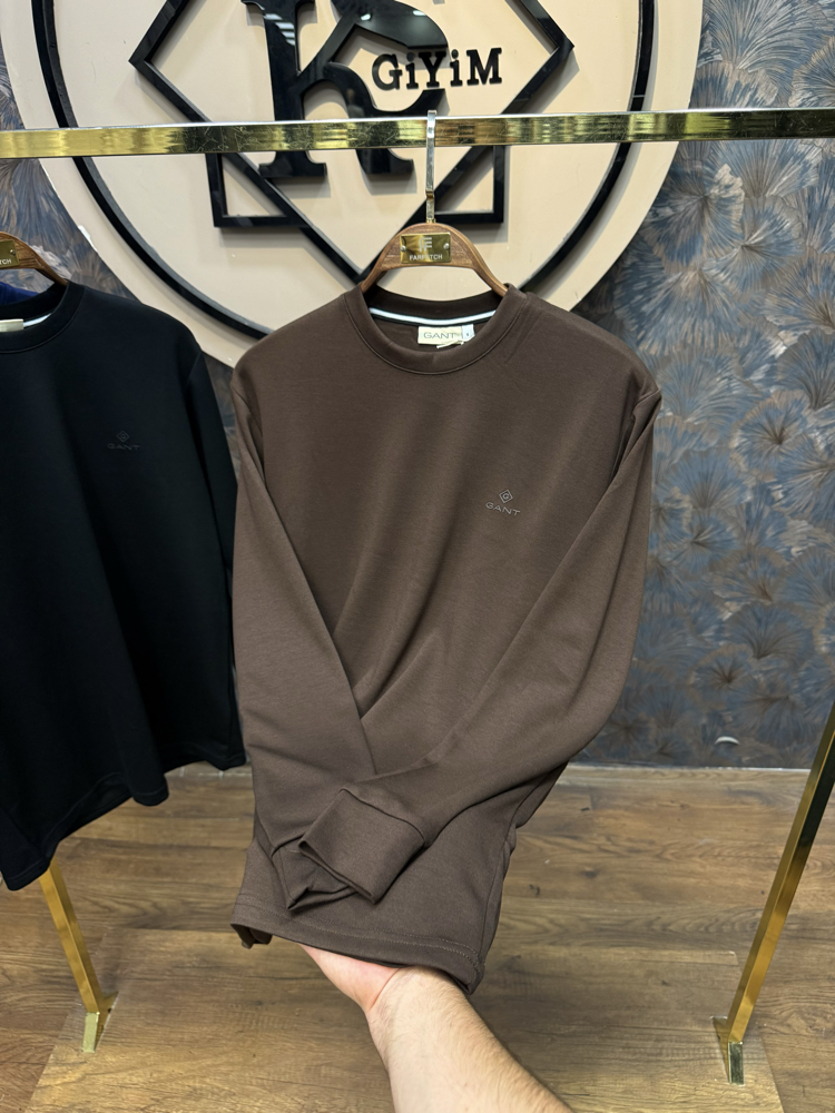 PREMIUM GANT KIRIŞMAZ KUMAŞ SWEAT(KAHVE)