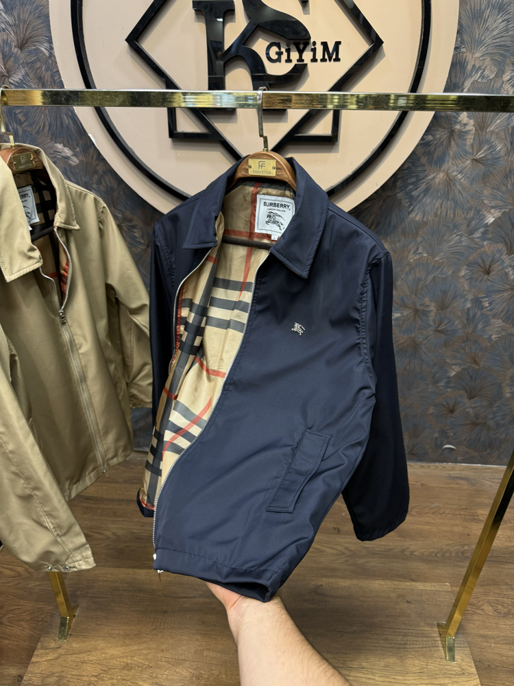 PREMIUM BURBERRY ASTAR DETAYLI MEVSİMLİK MONT(LACİVERT)