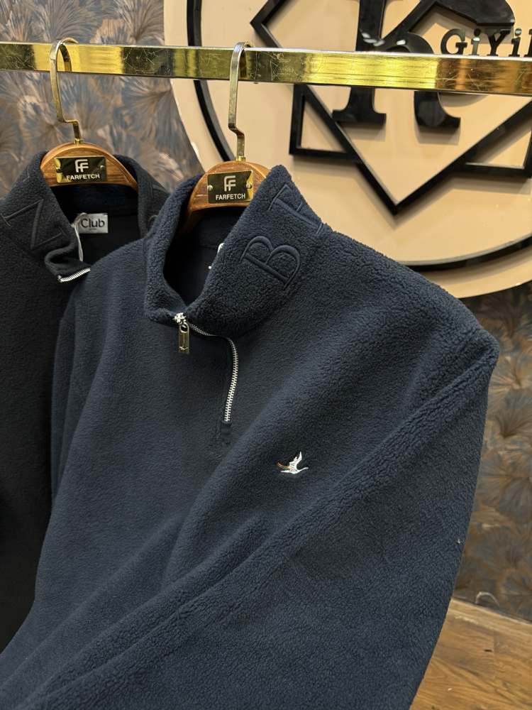 PREMIUM PELUŞ YARIM FERMUARLI SWEAT(LACİVERT)