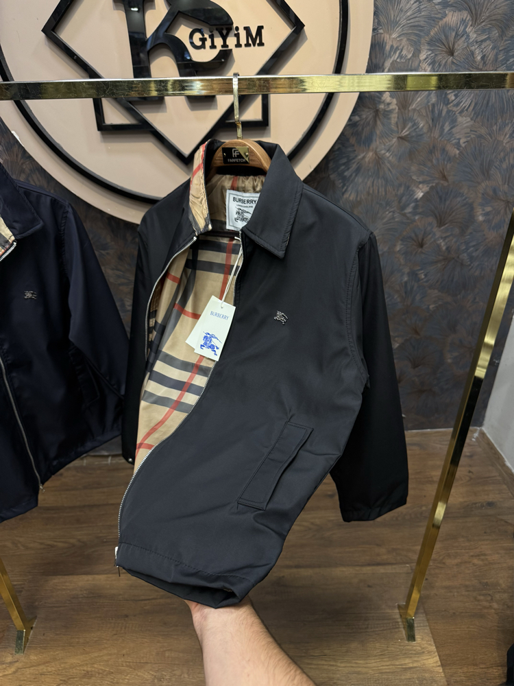 PREMIUM BURBERRY ASTAR DETAYLI MEVSİMLİK MONT(SİYAH)