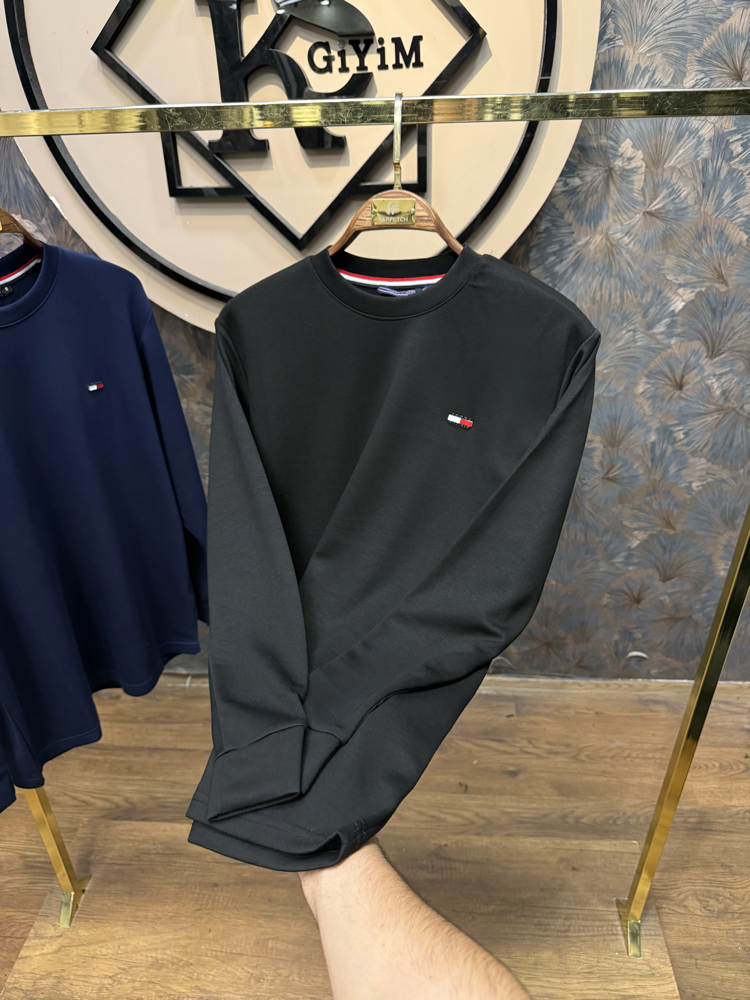 PREMIUM TOMMY KIRIŞMAZ KUMAŞ SWEAT(SİYAH)