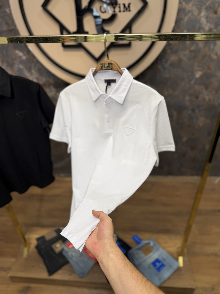 PREMIUM PRADA POLO YAKA T-SHIRT(BEYAZ)