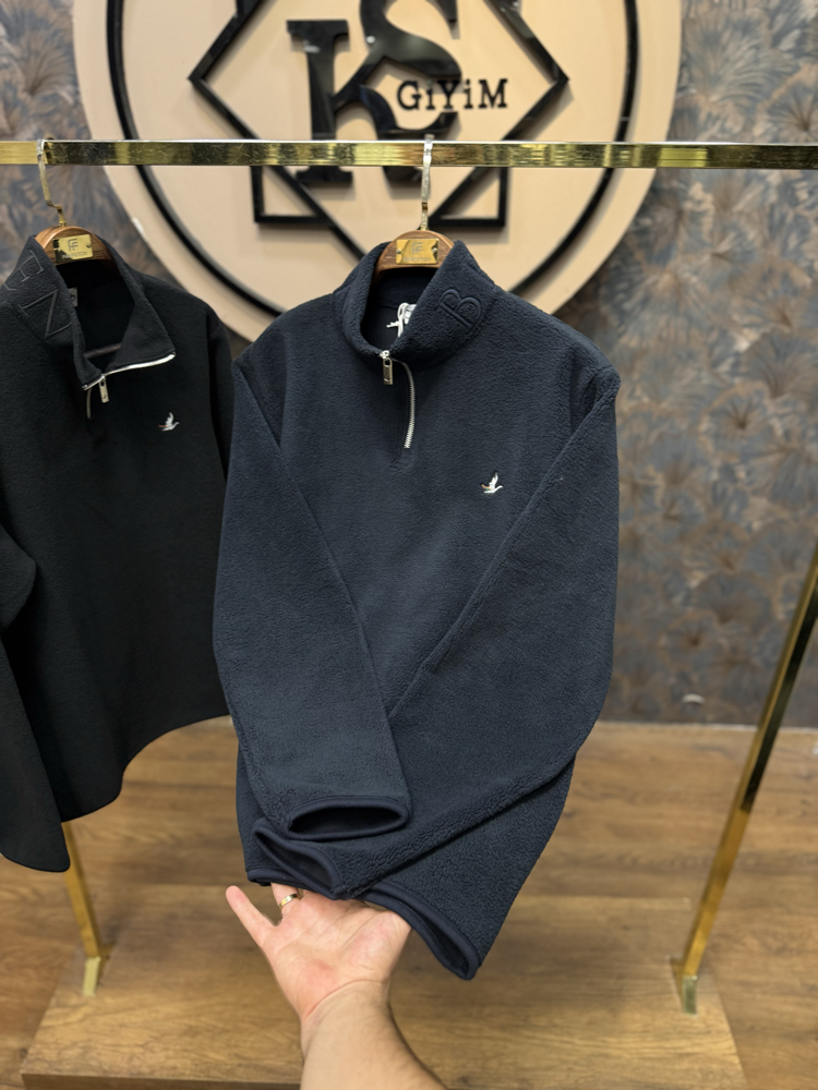 PREMIUM PELUŞ YARIM FERMUARLI SWEAT(LACİVERT)