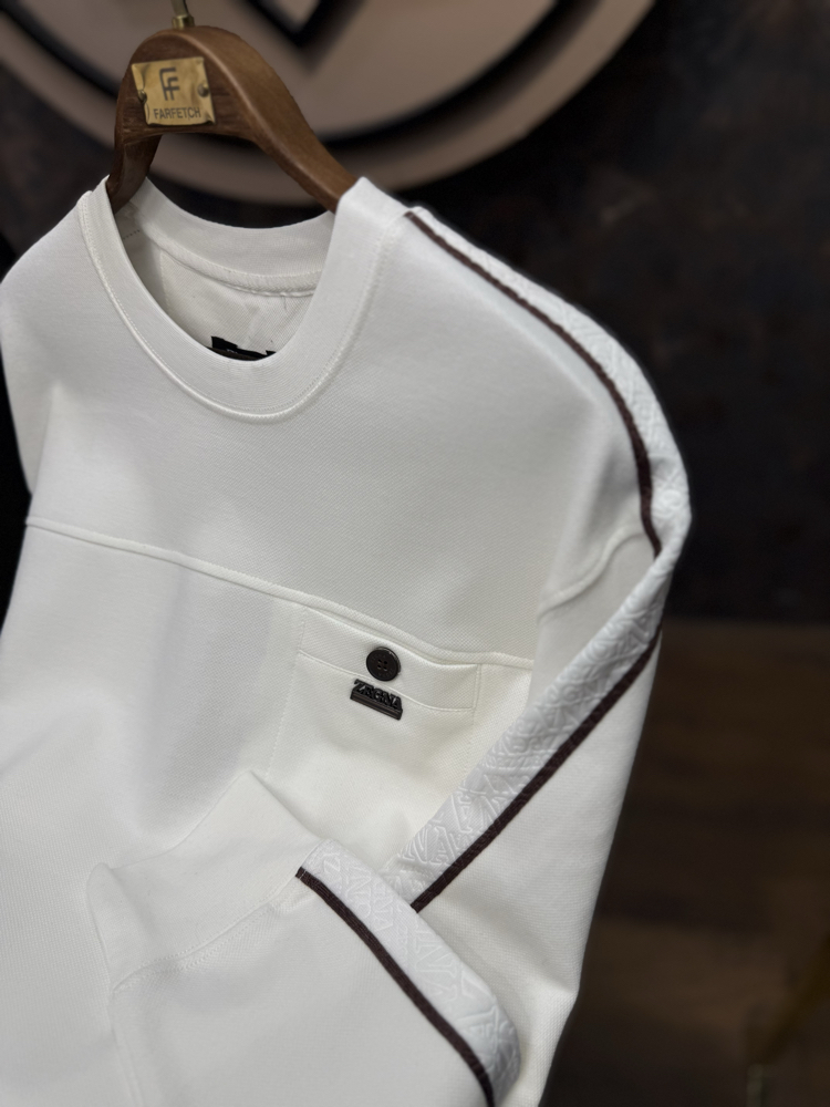 PREMIUM ZEGNA OMUZ DETAYLI SWEAT(BEYAZ)