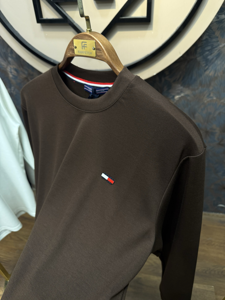 PREMIUM TOMMY KIRIŞMAZ KUMAŞ SWEAT(KAHVE)