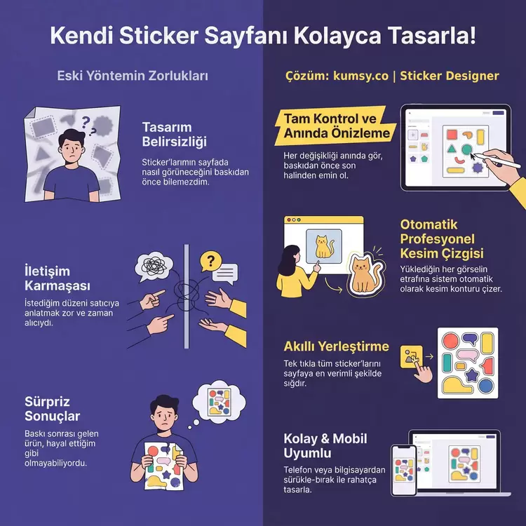 18x12 CM Özel Tasarım Sticker Sheet