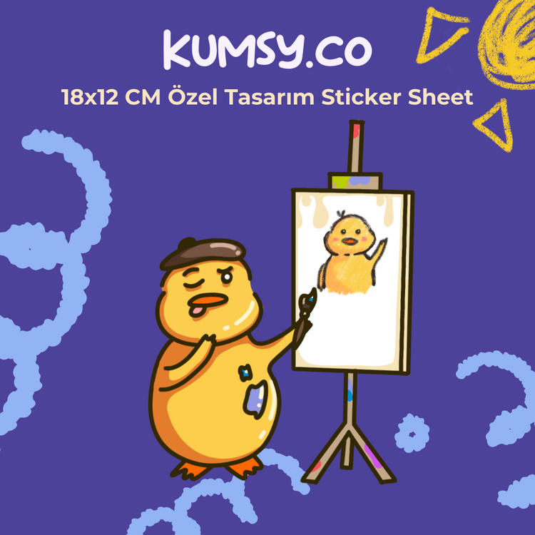 18x12 CM Özel Tasarım Sticker Sheet