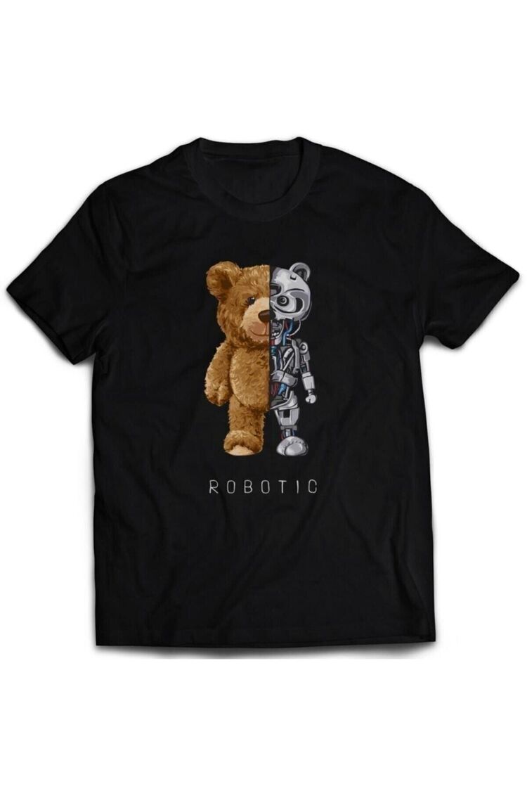 Griland Oversize Unisex Kırmızı Bear Robotic Tişört