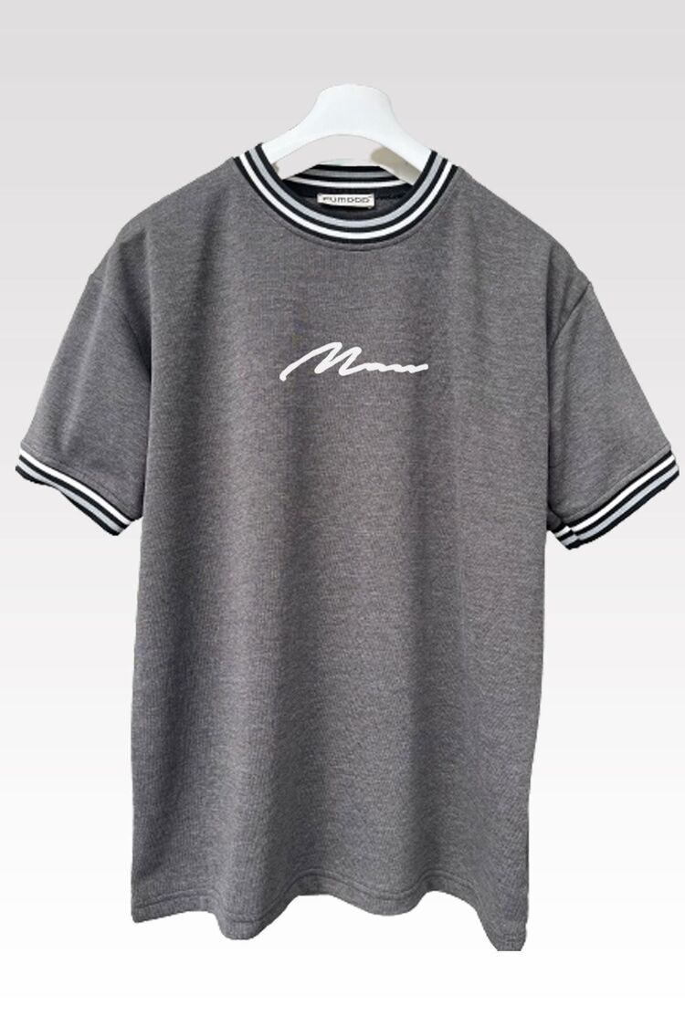 Unisex Yeni Sezon Oversize Kalıp El Yazı Man Yaka Detaylı Yazlık T-shirt